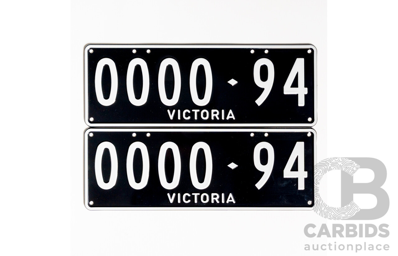 Victorian VIC Custom 6 - Character Alpha/Numeric Number Plate - OOOO.94