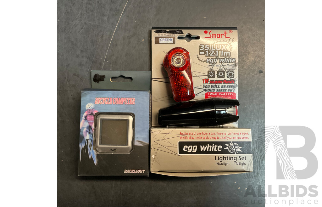 SMART Egg White Lighting Set & Bicycle Computer - Lot of 2