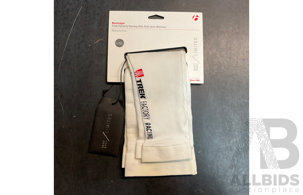 TREK Factory Racing Knit Arm Warmer & BBB Neck Scarf & SYNCROS Snap Bands  - Lot of 3