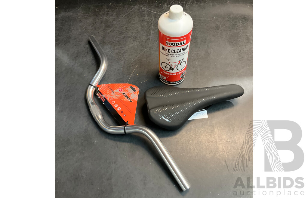 ZOOM Handle Bar & Soudal Bike Cleaner & Bontrager Bike Saddle - Lot of 3