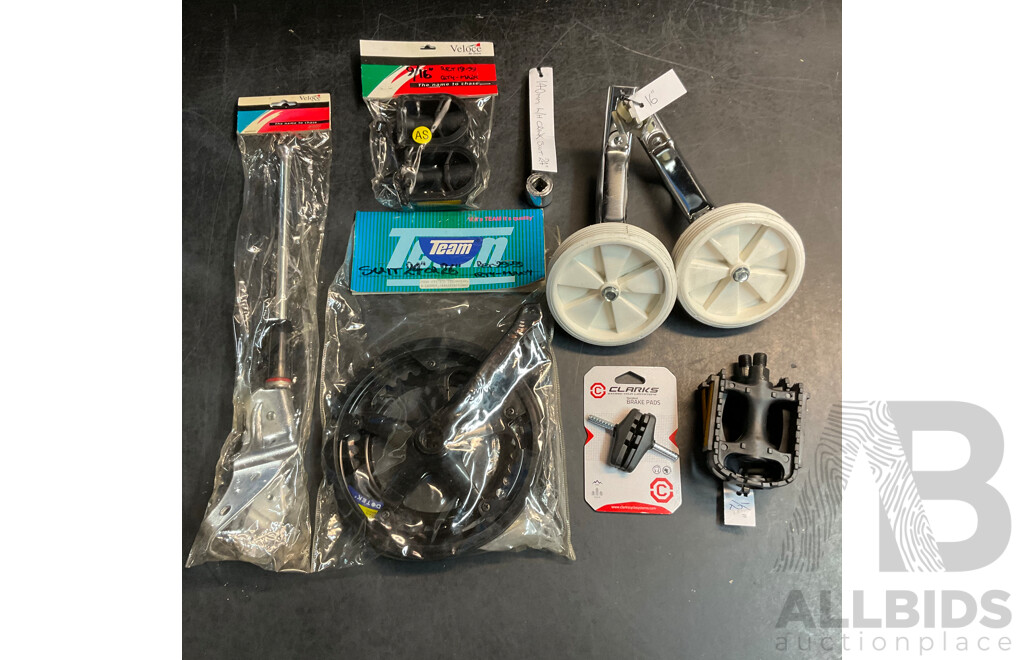 Bicycle Accessories Includes Brake Pads, Stand & More  - Lot of 7