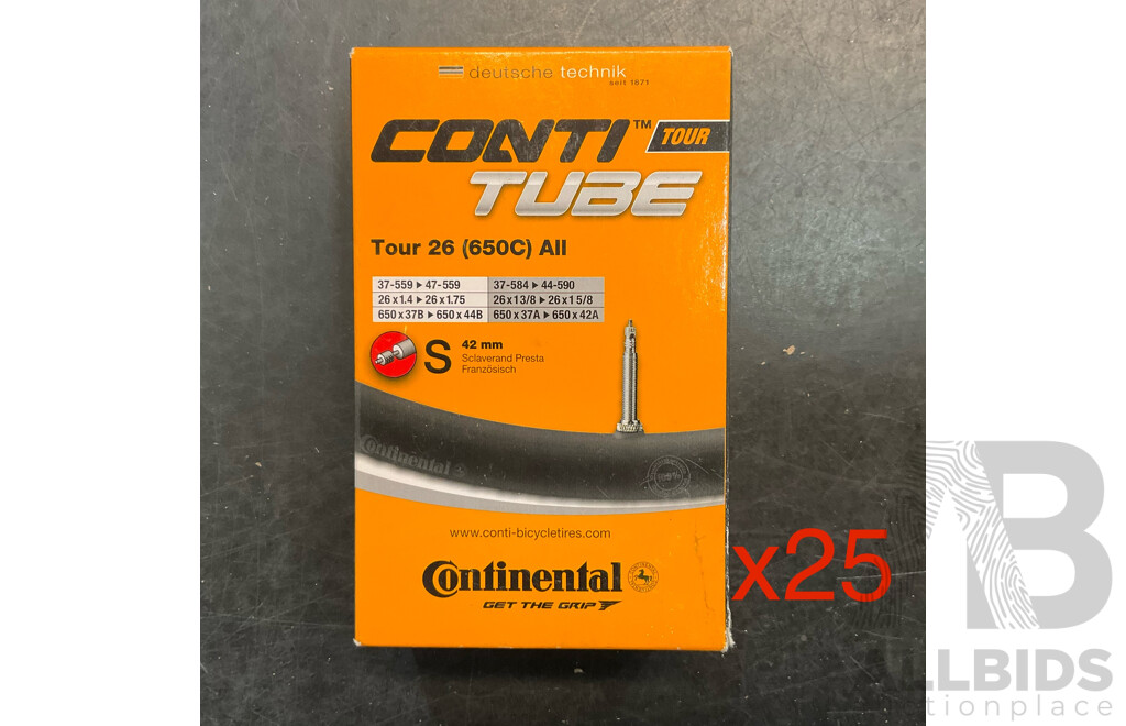 CONTINENTAL Conti Tour Tube Tour 26 (650C) All - S - 42mm - Lot of 25