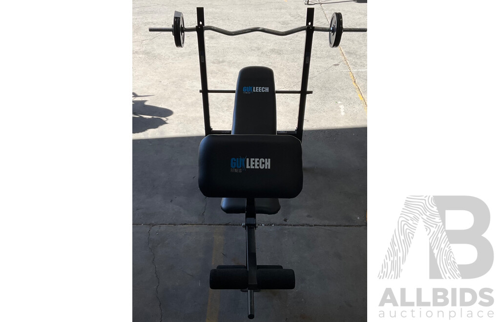 GUYLEECH Adjustable Bench Press with Weight Bar & Plates