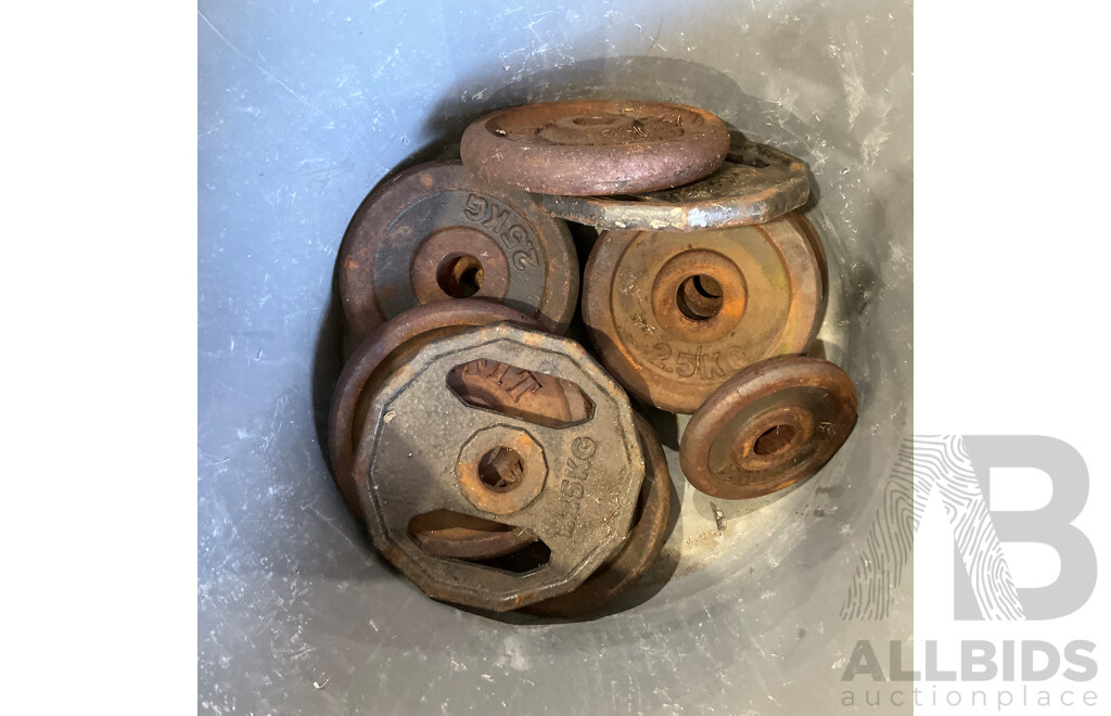 Weight Bar & Assorted Weight Plates