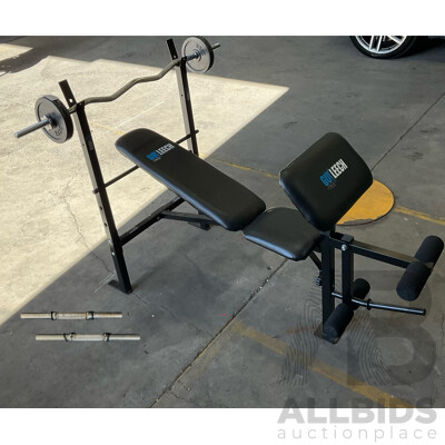 GUYLEECH Adjustable Bench Press with Weight Bar & Plates