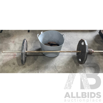 Weight Bar & Assorted Weight Plates