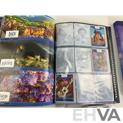 Three Disney World of Wonder Card Albums, Part Filled with Extra Cards