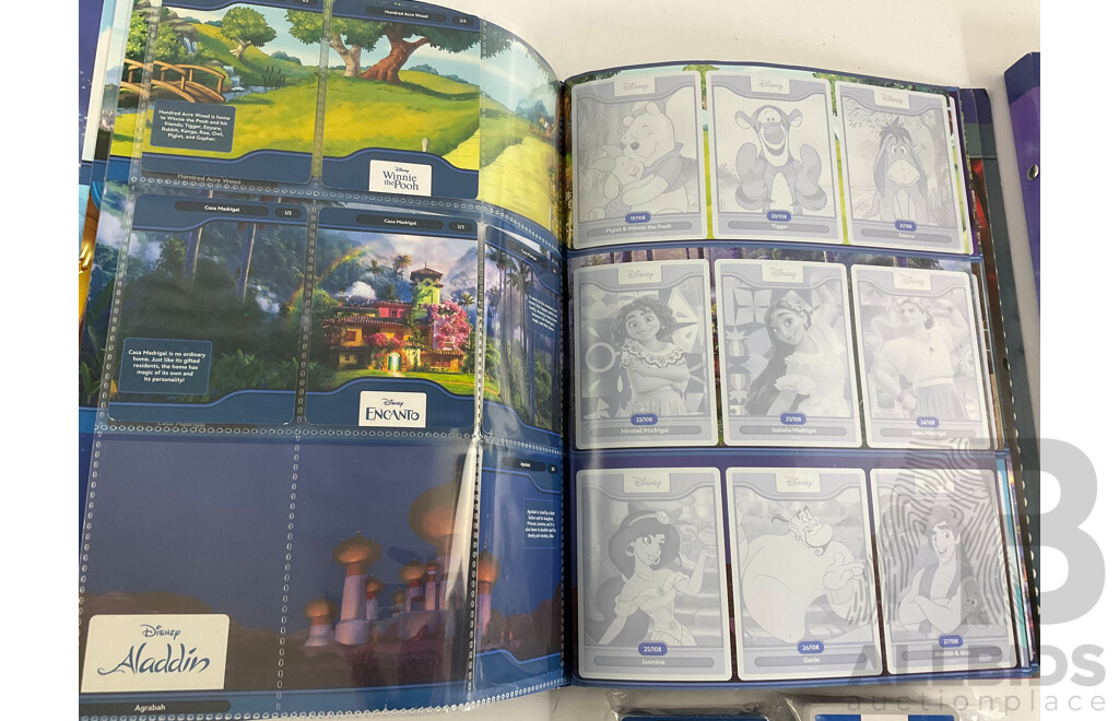 Three Disney World of Wonder Card Albums, Part Filled with Extra Cards