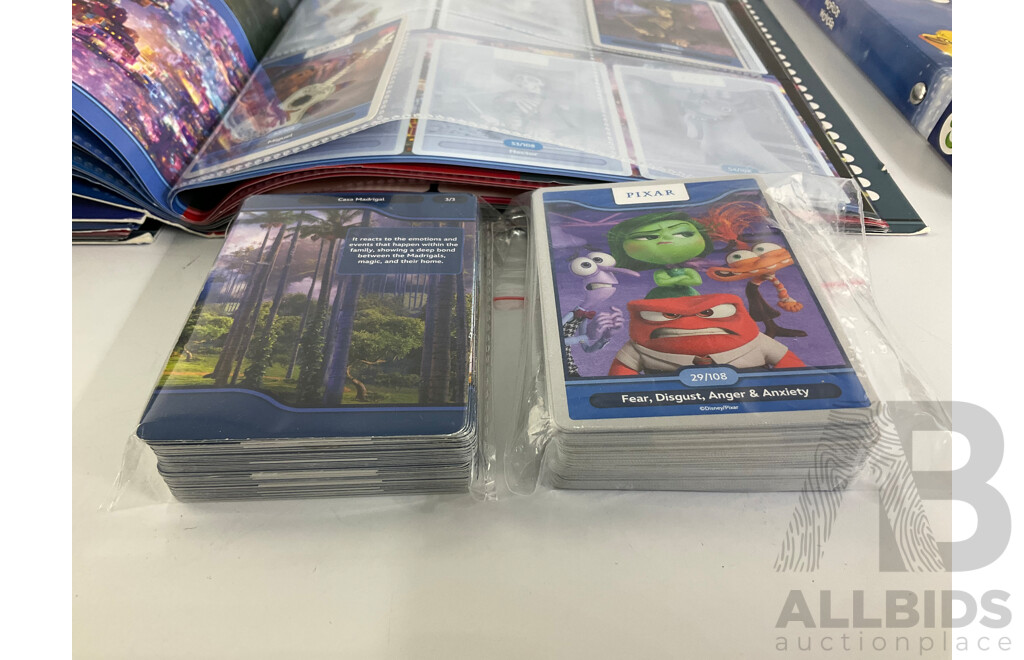 Three Disney World of Wonder Card Albums, Part Filled with Extra Cards