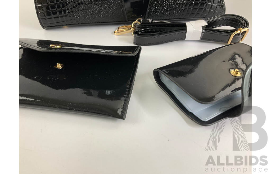 Women's Danbaoly Faux Crocodile Leather Handbag with Sunglasses and Card Holders