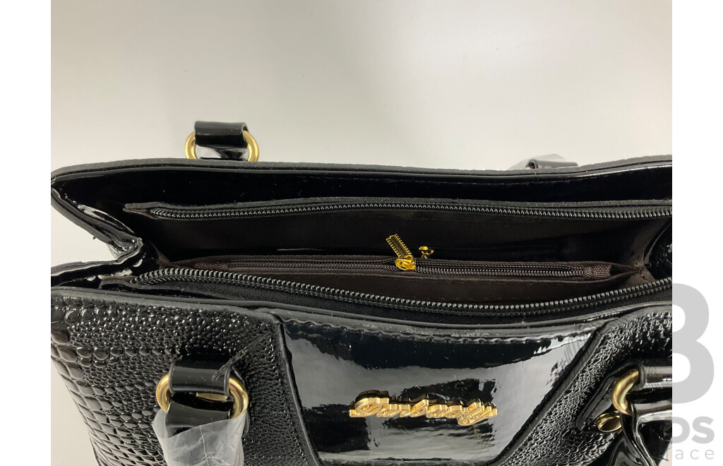 Women's Danbaoly Faux Crocodile Leather Handbag with Sunglasses and Card Holders