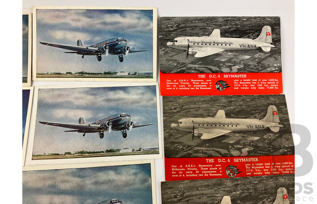 Collection of Early Australian Aviation Post Cards Including Ansett, Qantas, Australian National Airways