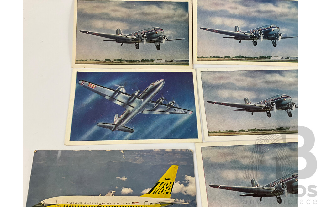 Collection of Early Australian Aviation Post Cards Including Ansett, Qantas, Australian National Airways