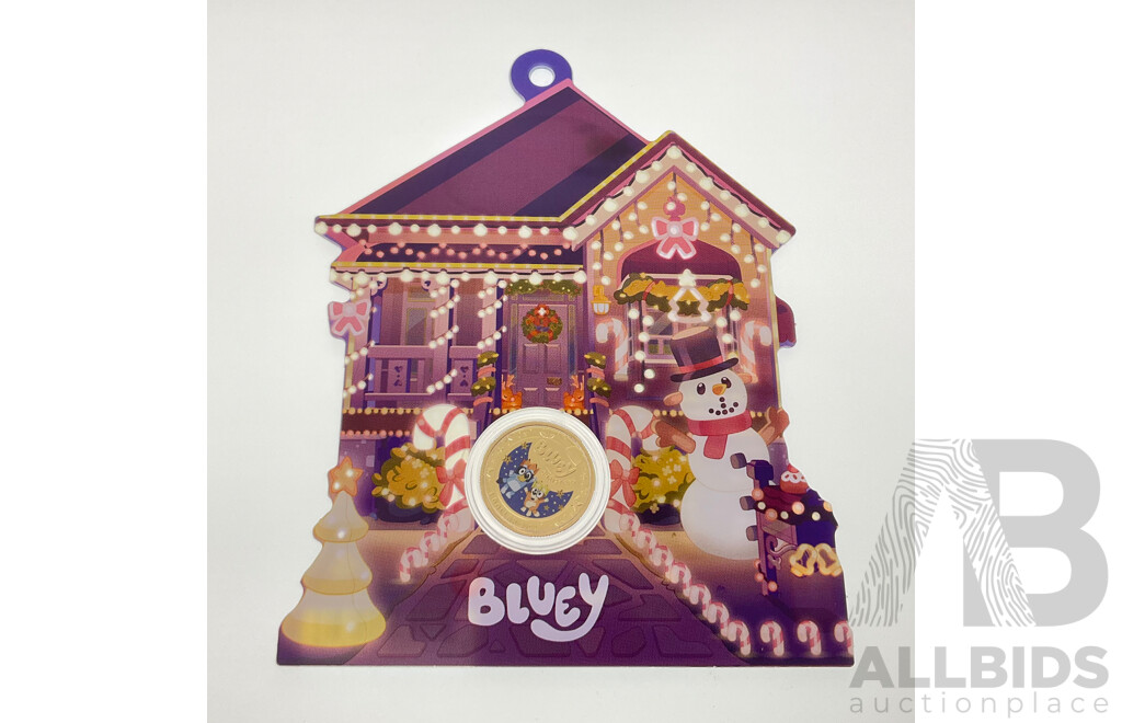 Australian RAM 2025 KCIII UNC Commemorative One Dollar Coin, Christmas Bluey Buck