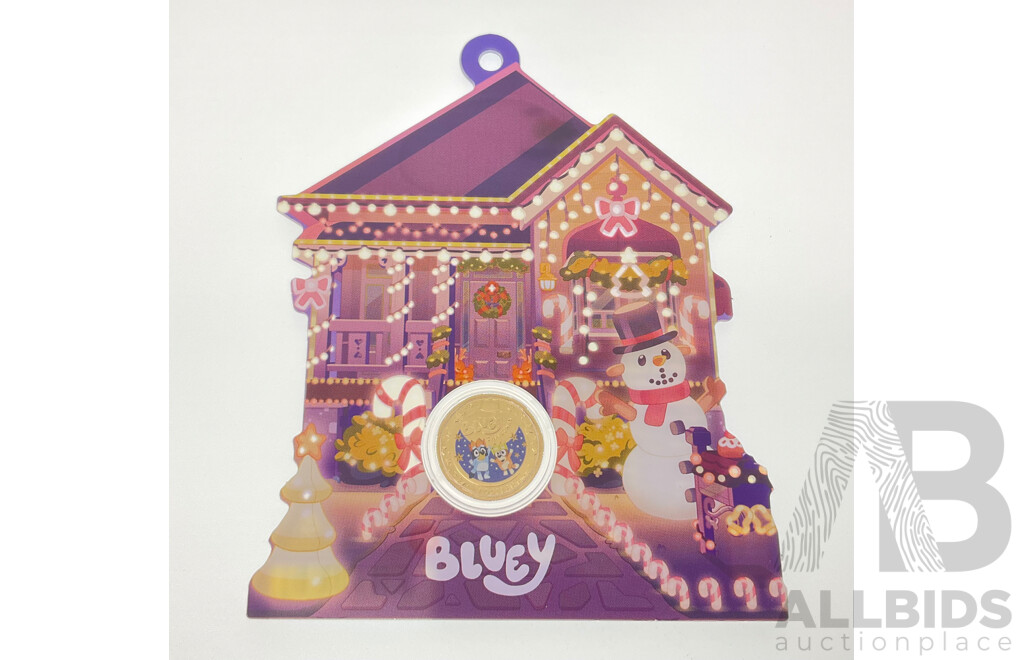 Australian RAM 2025 KCIII UNC Commemorative One Dollar Coin, Christmas Bluey Buck