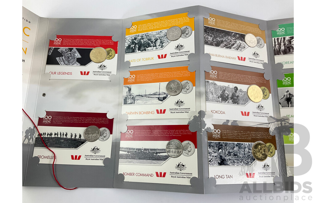 Australian RAM 2016 ANZAC to Afghanistan Ten Twenty Cent, Fourteen Twenty Five Cent Coin Collection
