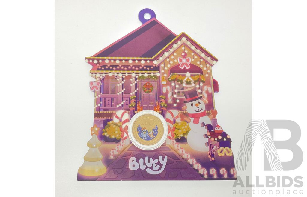 Australian RAM 2025 UNC Commemorative One Dollar Coin, Christmas Bluey Buck