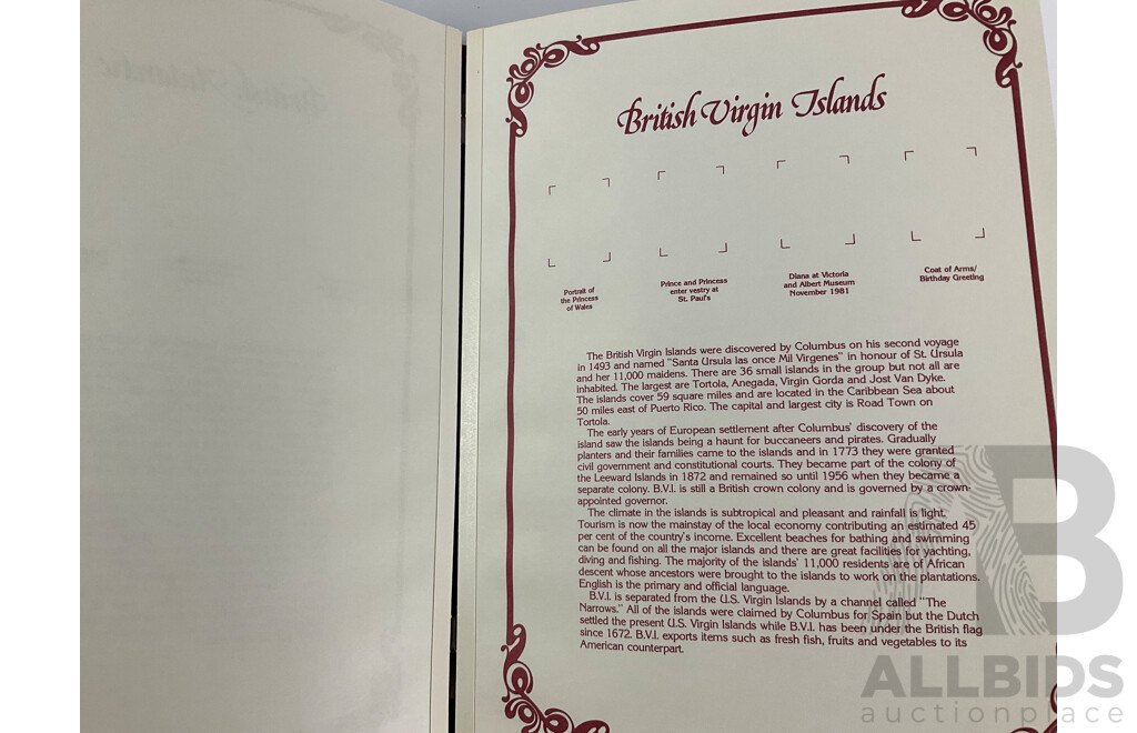 Commonwealth Countries 1982 HRH Princess of Wales Twenty First Birthday Mint Stamp Album and Niue 2017 Year of the Rooster Coin