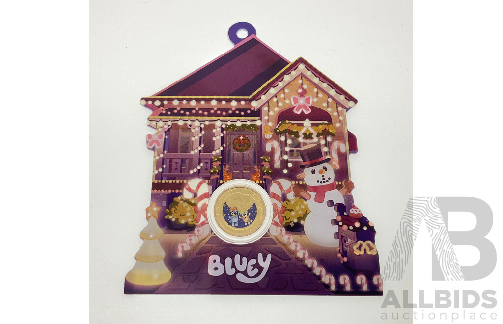 Australian RAM 2025 UNC Commemorative One Dollar Coin, Christmas Bluey Buck