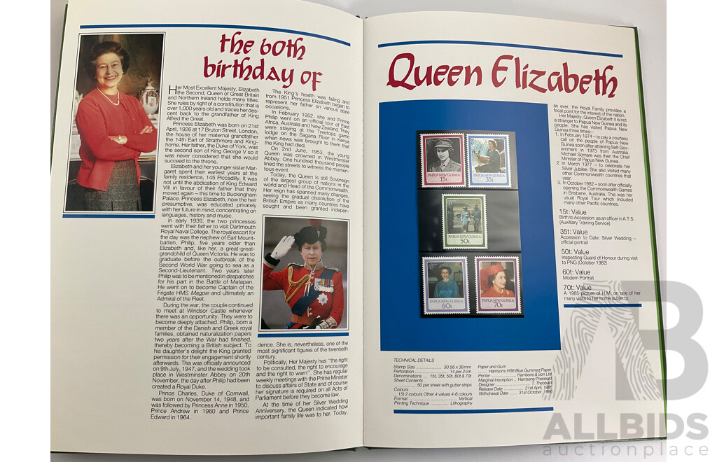 Papua New Guinea 1986 Annual Stamp Album with Manx Bank Isle of Man Limited Edition Stamp Sheet