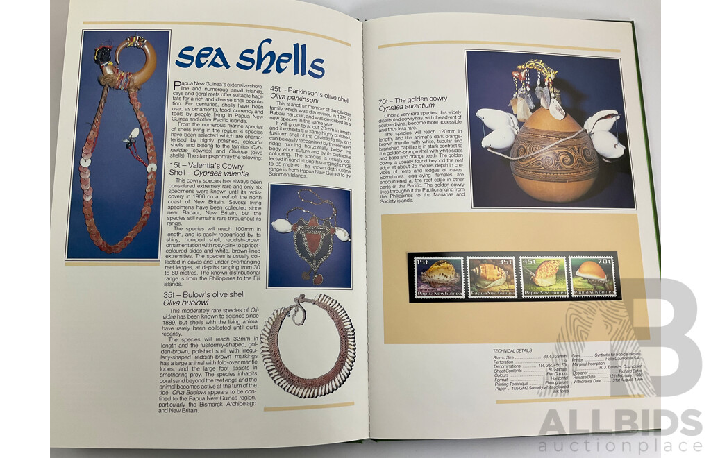 Papua New Guinea 1986 Annual Stamp Album with Manx Bank Isle of Man Limited Edition Stamp Sheet