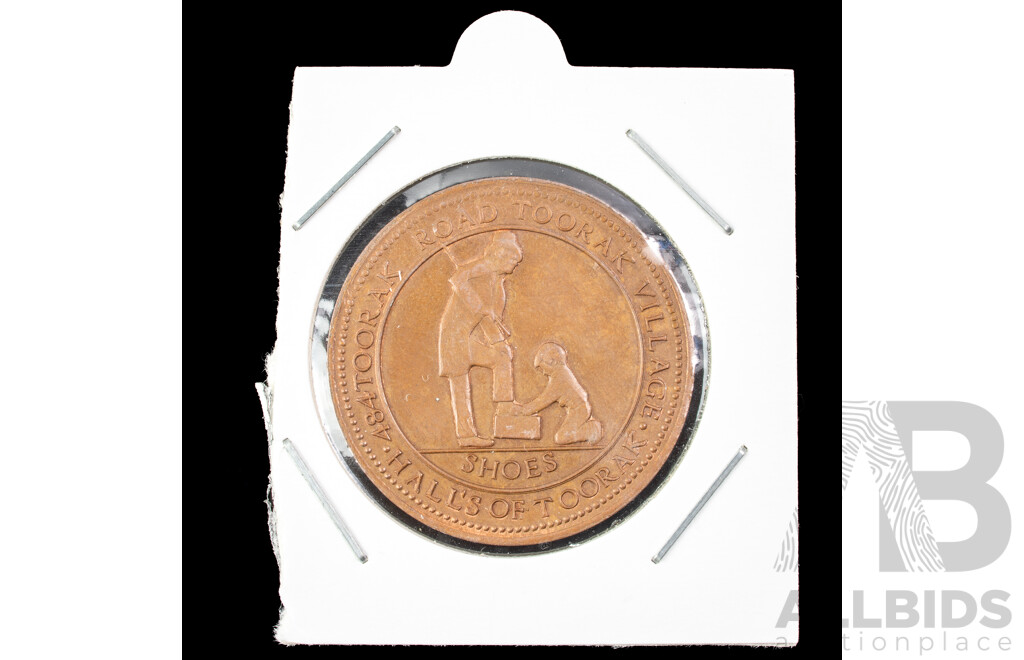 Australian 1984 Halls of Toorak Shoes Coin, Advance Victoria