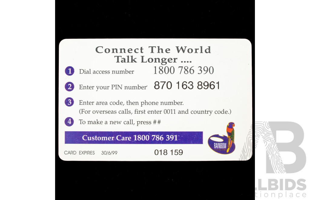 Connect the World Rainbow Fifty Dollar Phone Card, Aboriginal Corroboree