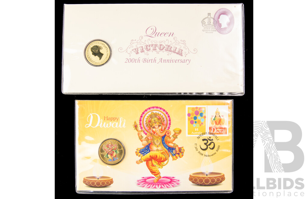 Australian PNCs Including 2019 Queen Victoria 200th Birth Anniversary and 2018 Happy Diwali