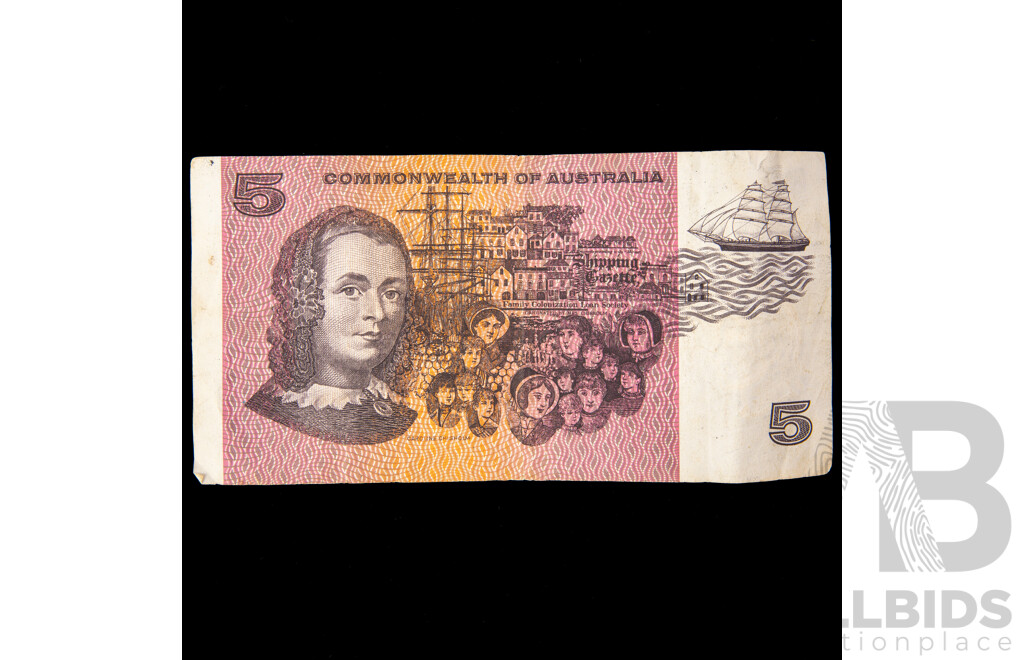 Australian 1969 Five Dollar Note Phillips/Randall R203 NEF 501483