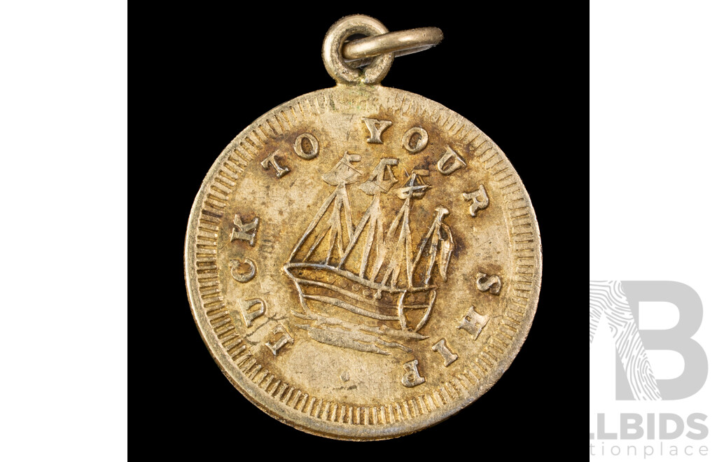 United Kingdom 1700's QV Silver Medalet 'Luck to Your Ship'
