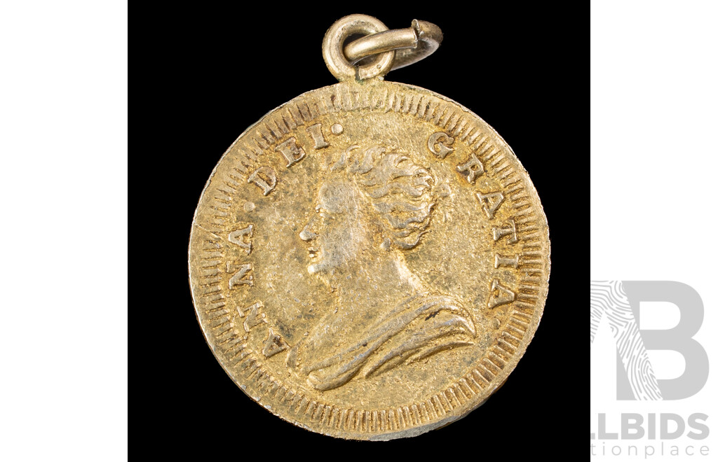 United Kingdom 1700's QV Silver Medalet 'Luck to Your Ship'