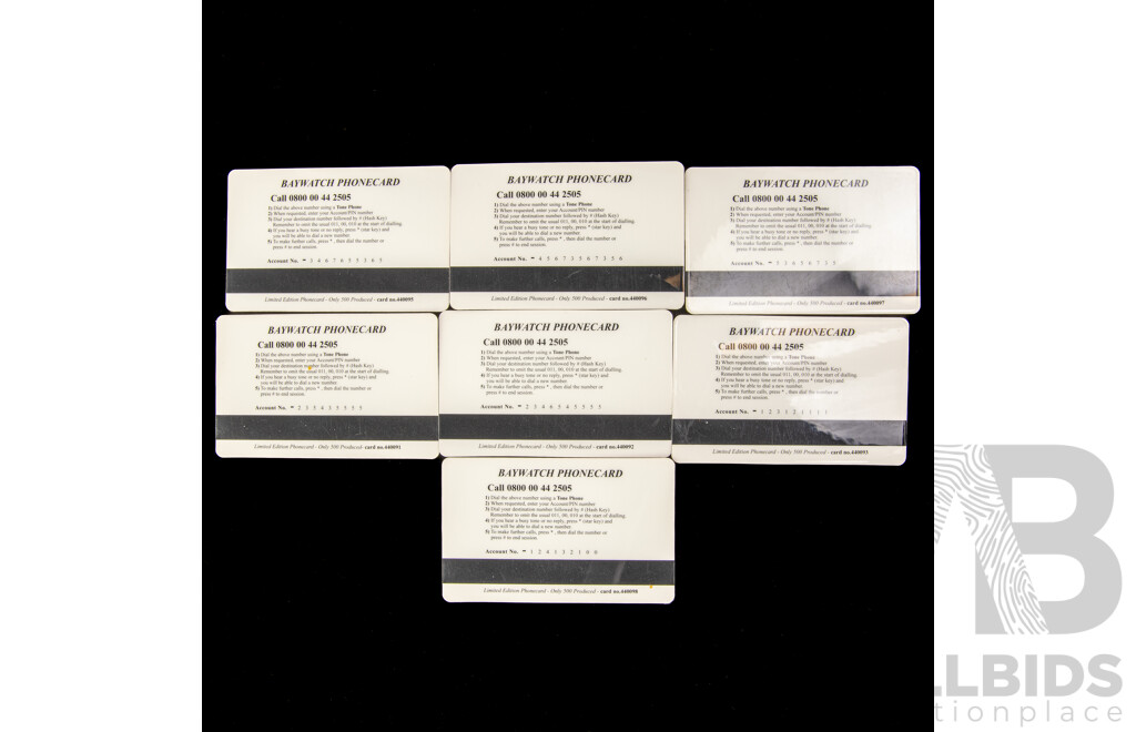 Seven United Kingdom Limited Edition Baywatch Phone Cards