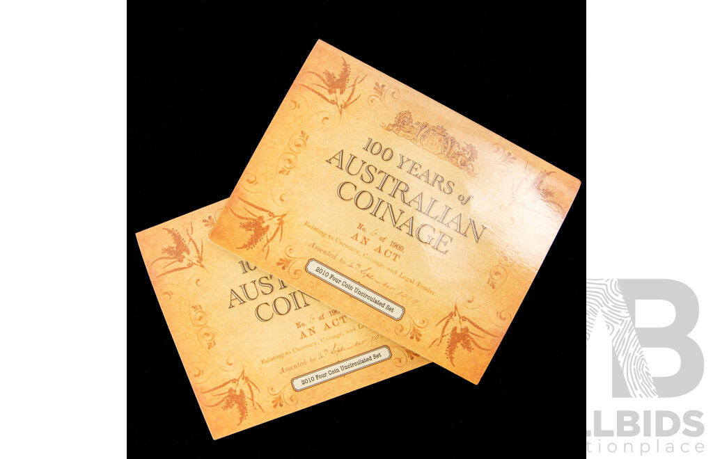 Two Australian RAM 2010 One Dollar, One Hundred Years of Australian Coinage Sets