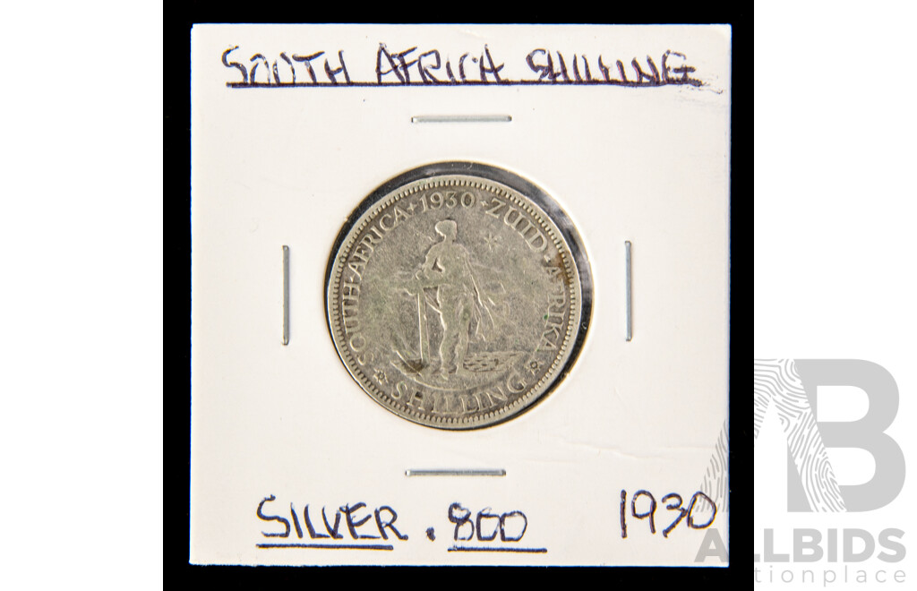 South Africa 1930 KGV Silver One Shilling Coin .800
