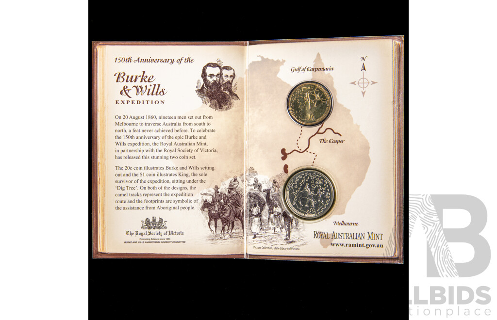 Australian RAM 2010 Two UNC Coin Burke & Wills Expedition Set