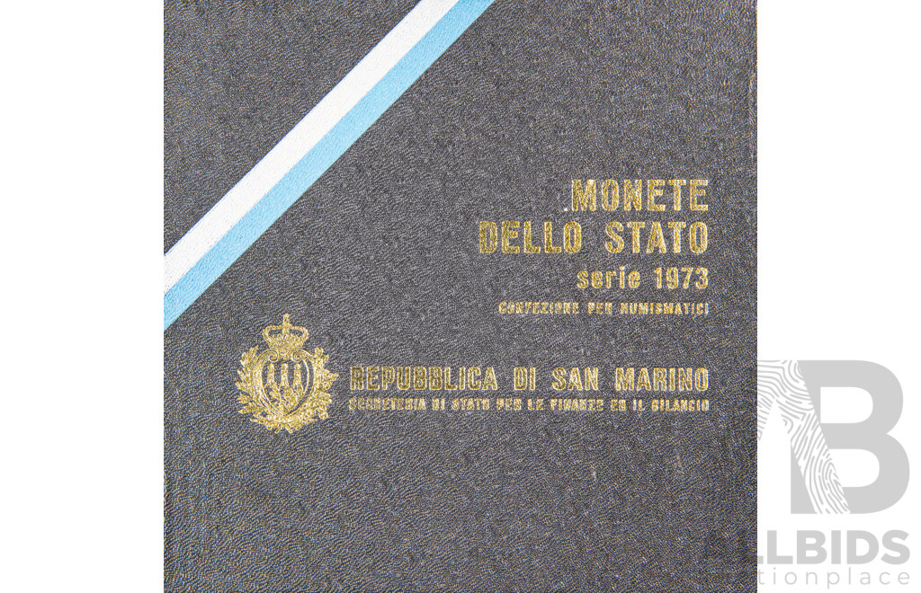 San Marino 1973 Eight UNC Coin Set