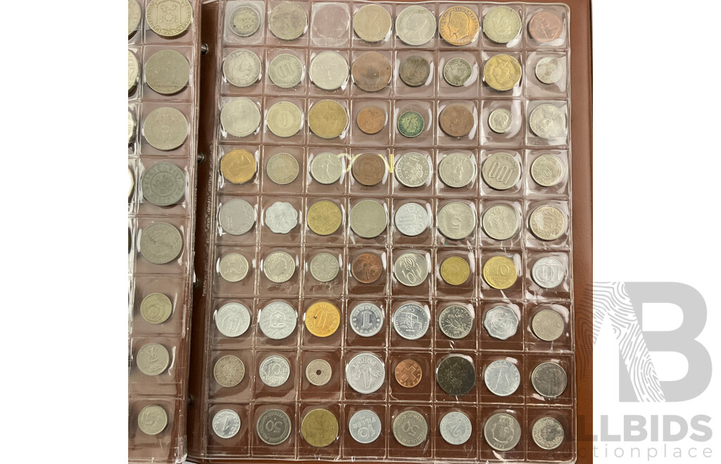 Album of International Coins Including Indonesia, France, Singapore, Yugoslavia, Germany and More