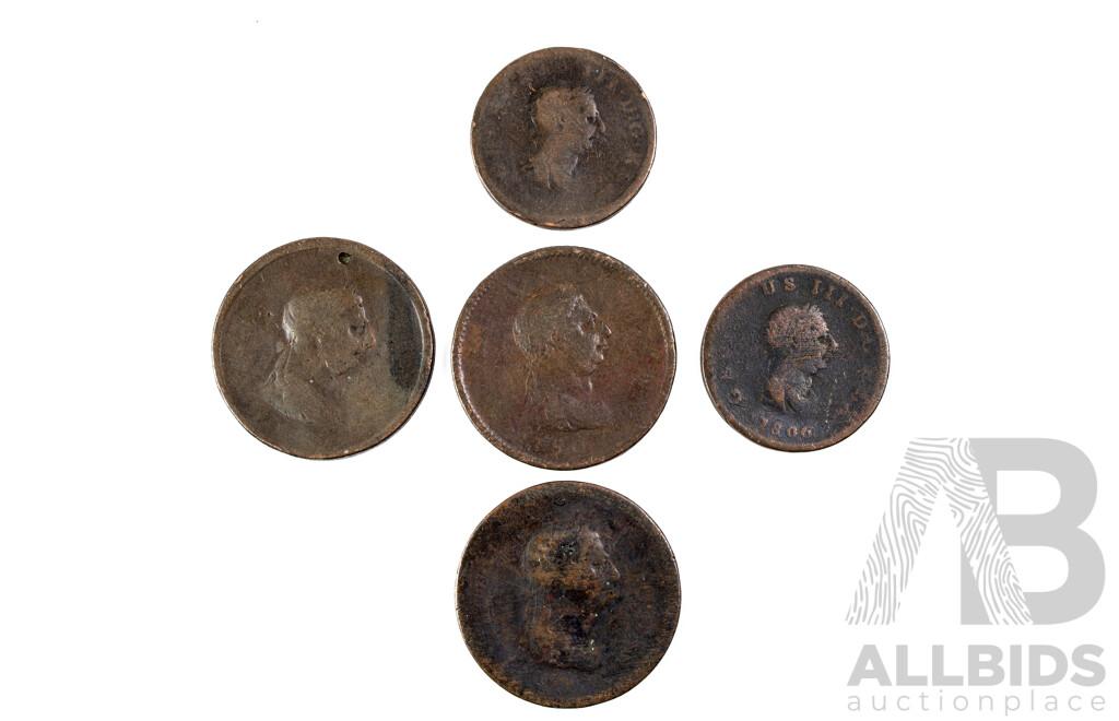 United Kingdom KGIII Pennies and Half Pennies 1806, 1807
