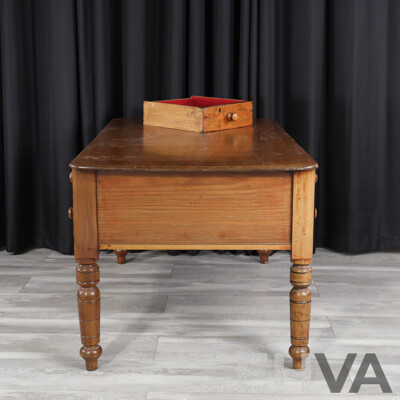 Victorian Cedar Eight Drawer Partners Desk