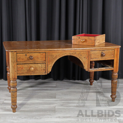 Victorian Cedar Eight Drawer Partners Desk
