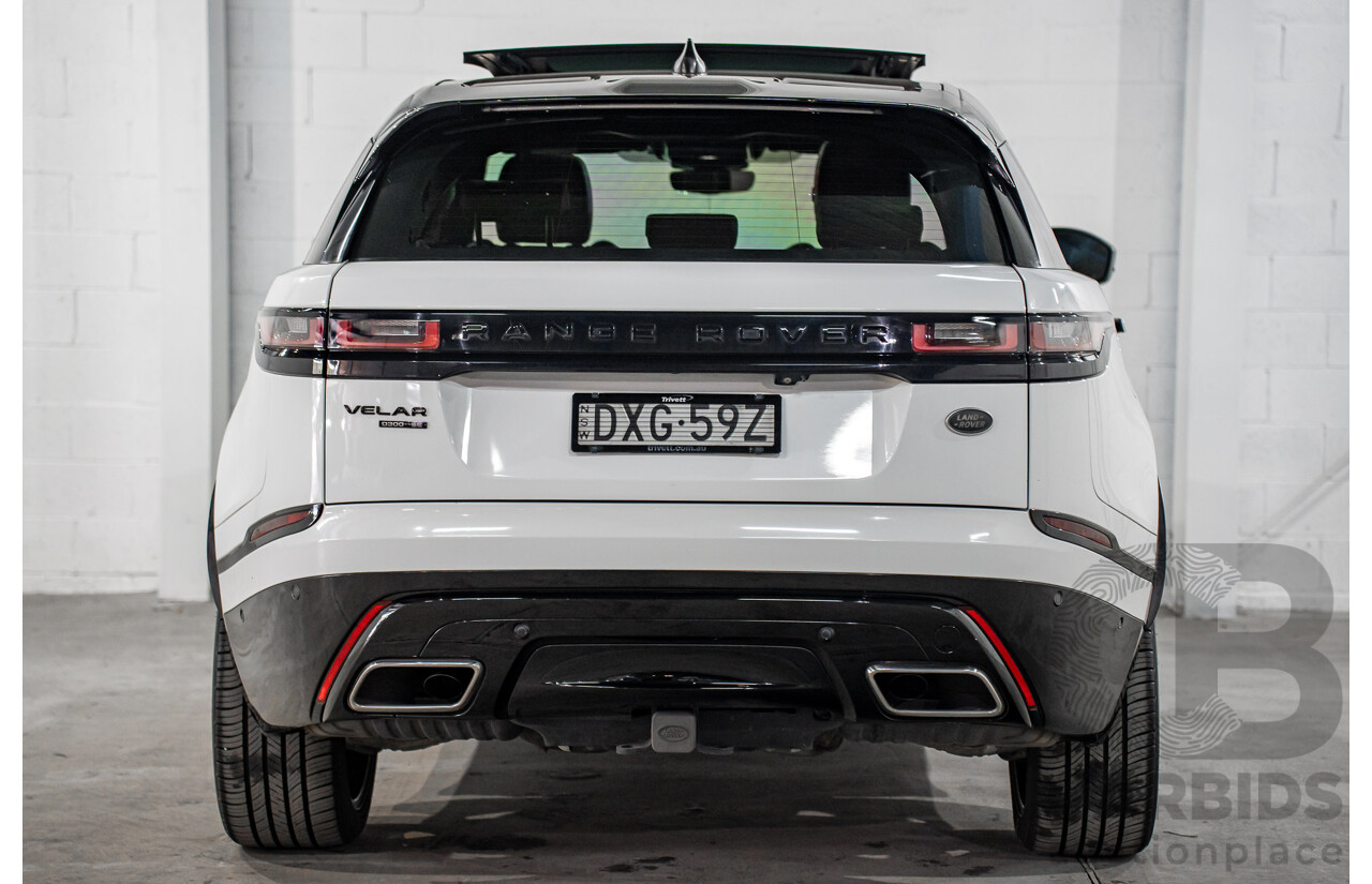 01/2019 Land Rover Range Rover Velar D300 R-Dynamic SE (AWD) L560 MY19.5 4d Wagon Fuji White/Santorini Black Roof Twin Turbo Diesel V6 3.0L