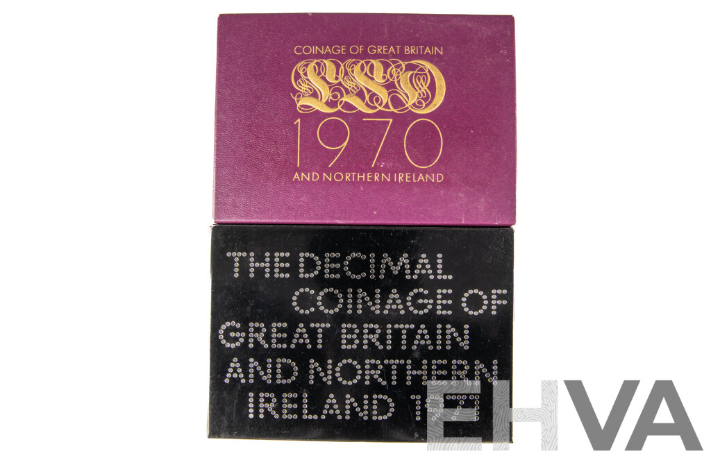Two Royal Mint Coinage of Great Britain and Northern Island Proof Coin Sets, 1970 and 1971