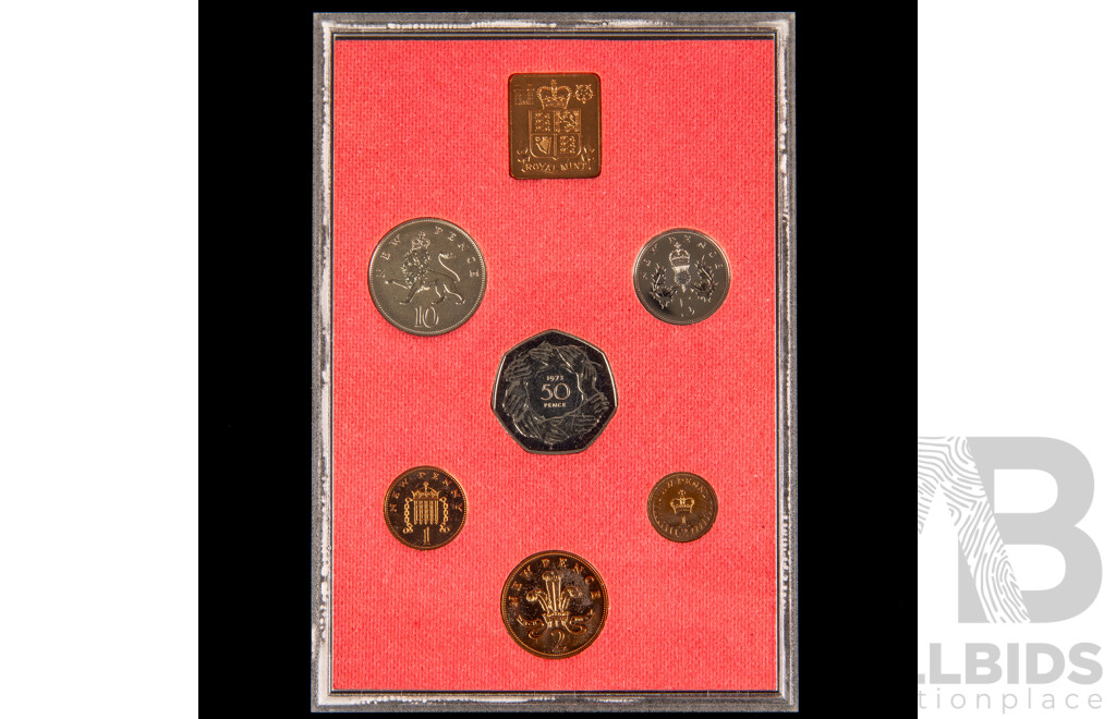 Three Royal Mint Coinage of Great Britain and Northern Island Proof Coin Sets, 1972, 1973, 1975