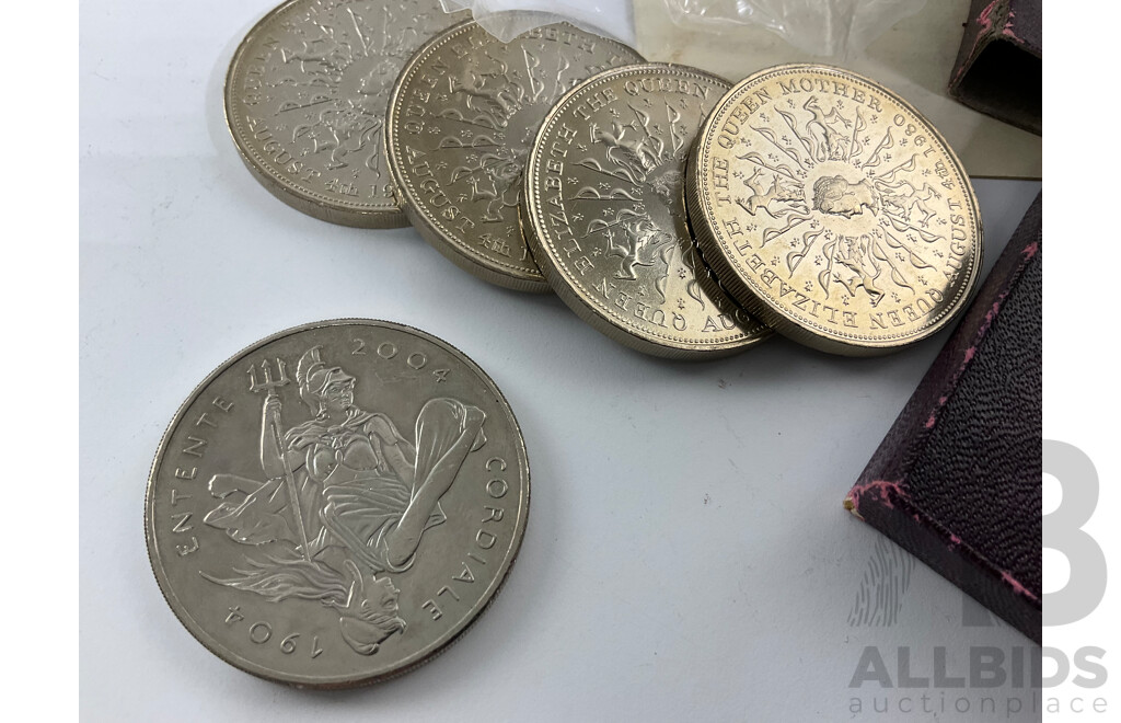 Twenty United Kingdom 1980 Crowns, 2004 Five Pound Coin, 1951 Festival of Britain Five Shillings