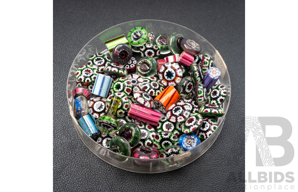 Collection of Handmade Artisan Murano Glass Style Cabochons for Beading and Craft, 133.0 Grams