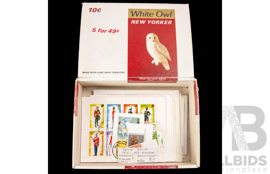 Album of Australian First Day Cover Examples Spanning 1980 to 1990's, Stamp Packs, Liberia Sets, Vintage International Cancelled Stamps, Scotland Mini Stamp Sheets, Mint Over Prints, Isle of Man Mint/Over Prints,