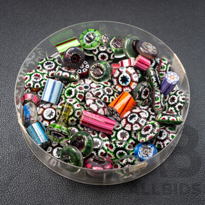 Collection of Handmade Artisan Murano Glass Style Cabochons for Beading and Craft, 133.0 Grams