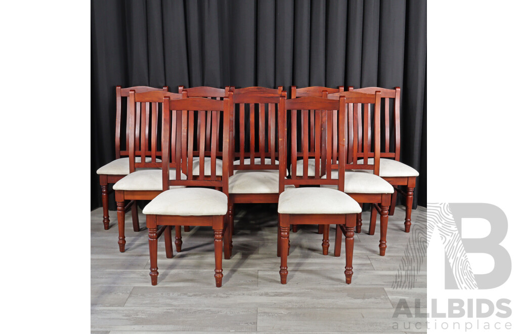 Set of Ten Modern Timber Dining Chairs