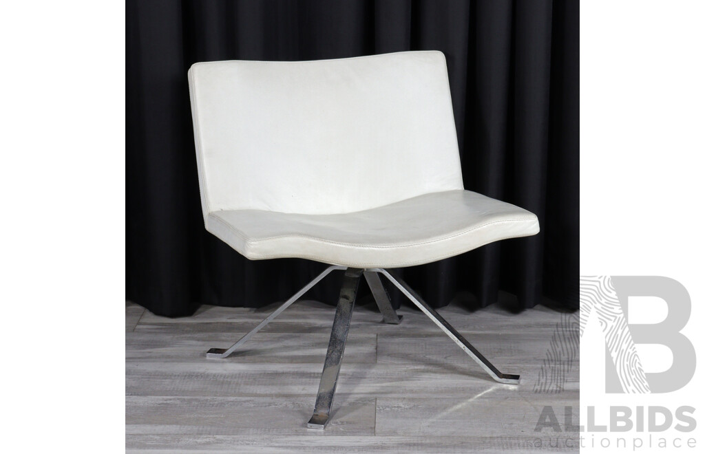 Modern Leather Swivel Armchair