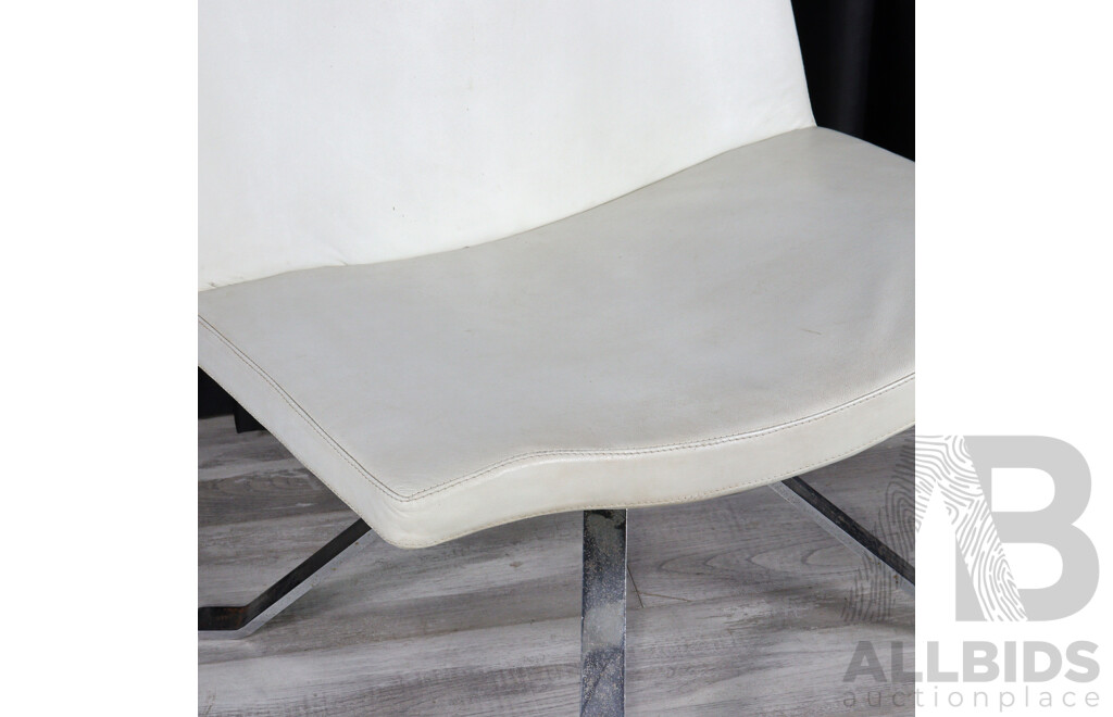 Modern Leather Swivel Armchair